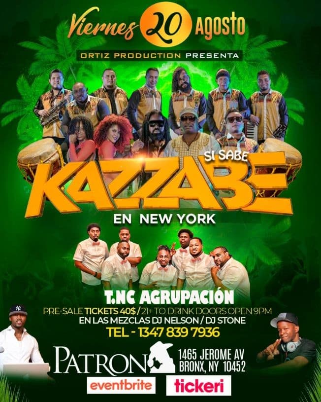 Event - KAZZABE EN NEW YORK - Bronx, New York - August 20, 2021 | concert tickets