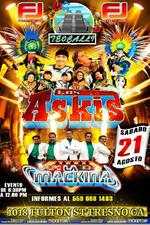 Event - LOS ASKIS - FRESNO CA - fresno, California - August 21, 2021 | concert tickets