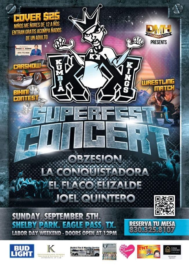 Event - KUMBIA KINGS SUPERFEST CONCERT - Eagle Pass, Texas - September 5, 2021 | concert tickets