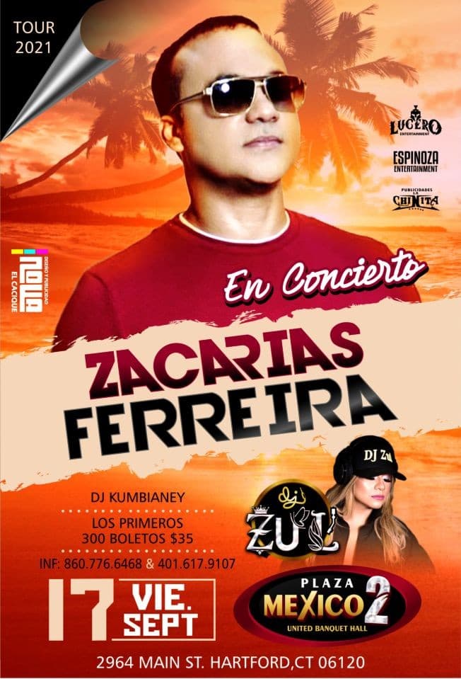 Event - Zacarias Ferreira en Hartford, CT - Hartford, Connecticut - September 17, 2021 | concert tickets