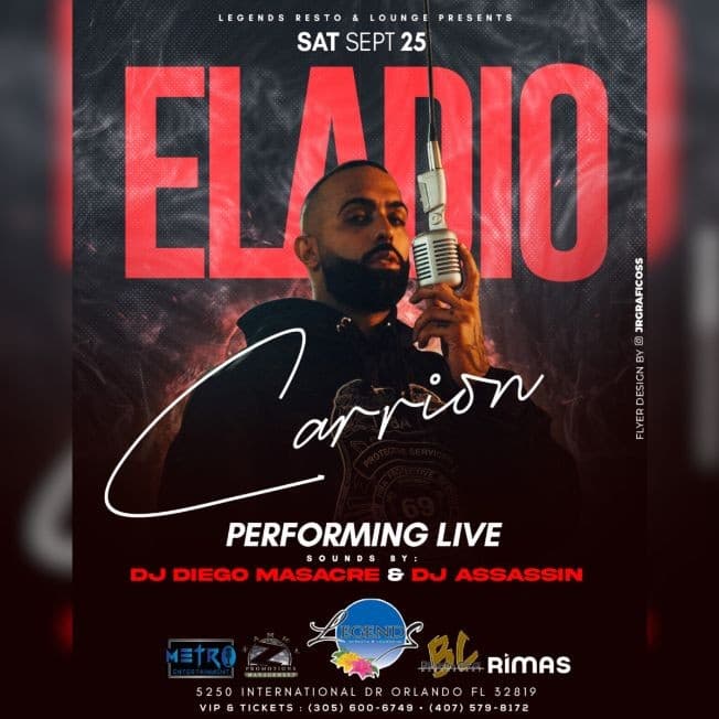 Event - Eladio Carrion En Concierto!!! TICKETS NOW @ DOOR ONLY - Orlando, Florida - September 25, 2021 | concert tickets