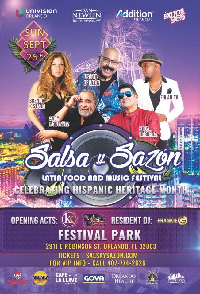 Event - SALSA Y SAZON FEST: OSCAR D' LEON, ANDY MONTAÑEZ, EDDY HERRERA, FULANITO, BRENDA K. STARR - Orlando, Florida - 26 de septiembre de 2021 | concert tickets