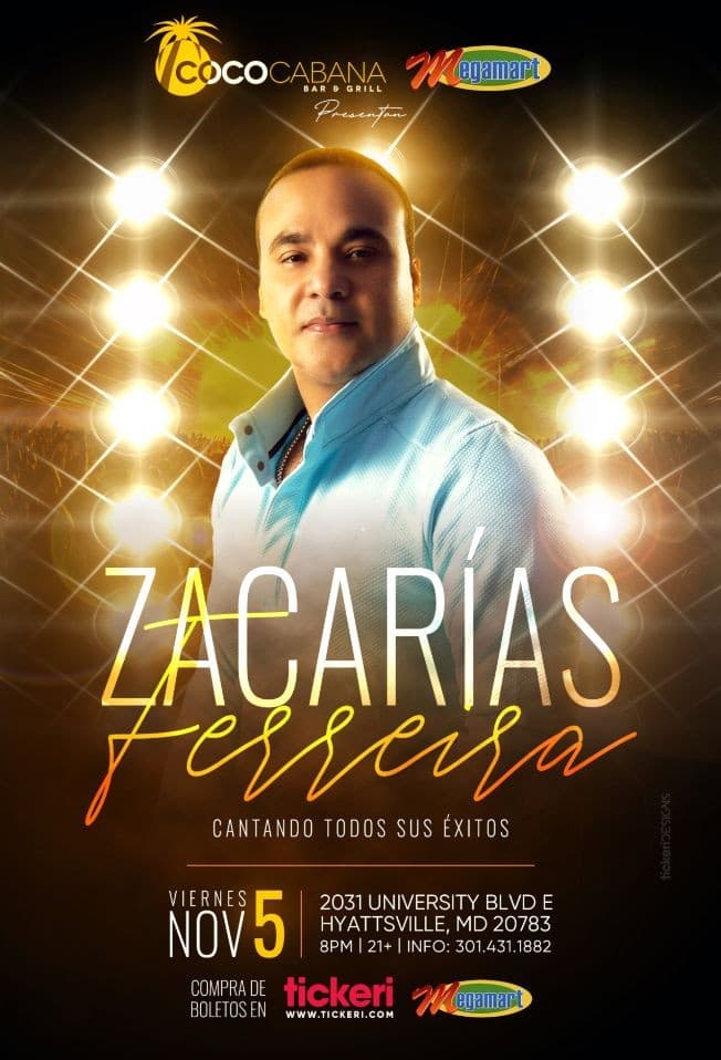 Event - ZACARIAS FERREIRA EN CONCIERTO ! HYATTSVILLE MARYLAND - Adelphi, Maryland - November 5, 2021 | concert tickets