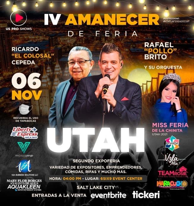 Event - Cuarto Amanecer de Feria con Ricardo Cepeda  y Rafael Pollo Brito! ENTRADAS DISPONIBLES EN EVENTBRITE - Salt Lake City, Utah - 6 de noviembre de 2021 | concert tickets