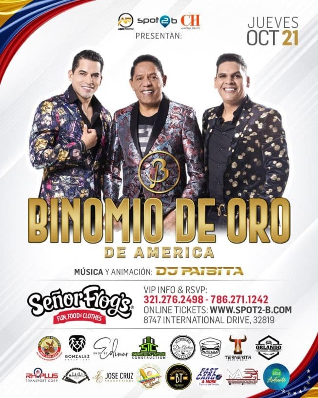 Event - 2NIGHT BINOMIO DE ORO EN ORLANDO FLORIDA - Orlando, Florida - October 21, 2021 | concert tickets