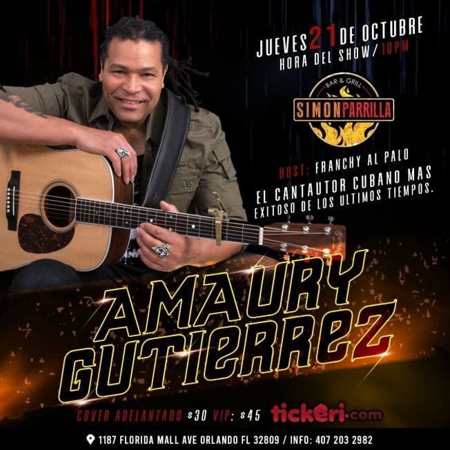 Event - AMAURY GUTIERREZ EN VIVO ! ORLANDO FLORIDA - Orlando, Florida - October 21, 2021 | concert tickets