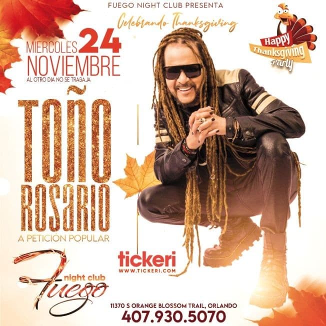 Event - Toño Rosario en Vivo ! ORLANDO FL - Orlando, Florida - November 24, 2021 | concert tickets