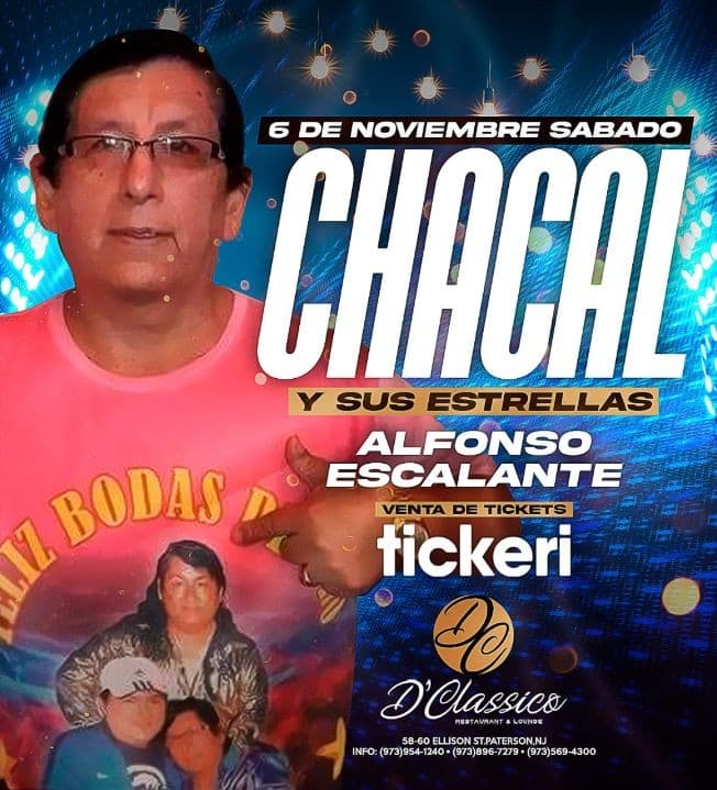 Event - CHACAL Y SUS ESTRELLAS EN NEW JERSEY - Paterson, New Jersey - November 6, 2021 | concert tickets