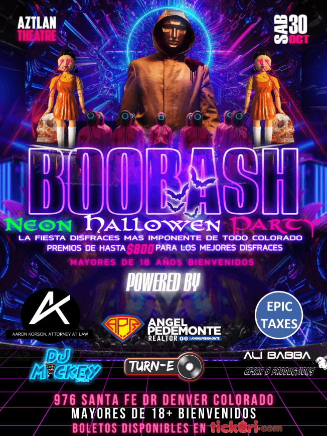 Event - Boo Bash NEON HALLOWEEN PARTY - Denver, Colorado - October 30, 2021 | concert tickets