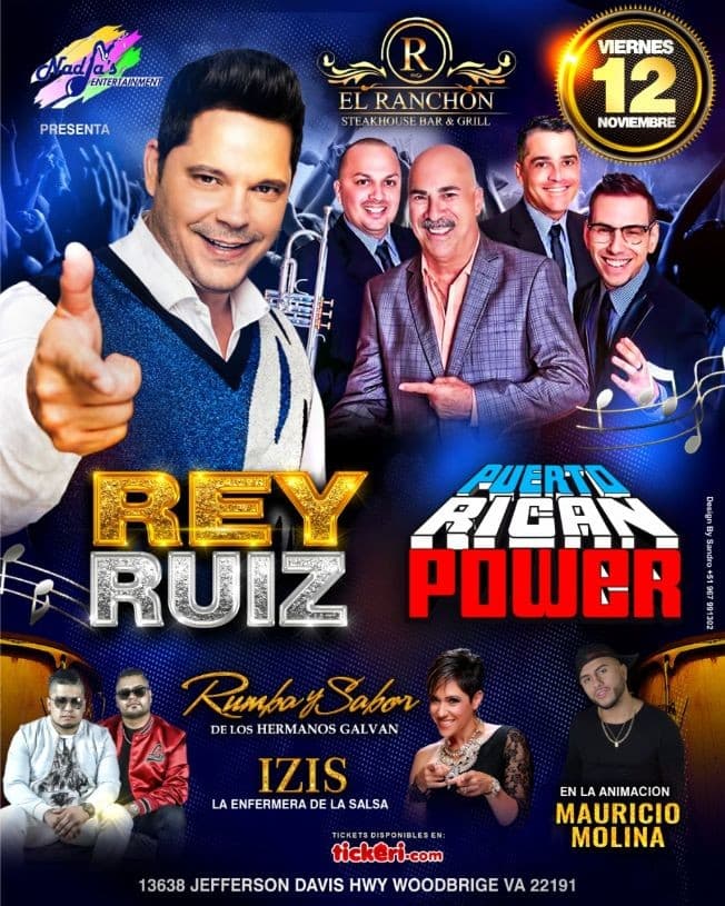 Event - Rey Ruiz y Puerto Rican Power en Concierto con Izis La Enfermera de la Salsa Y Rumba & Sabor Hnos Galvan - Woodbridge, Virginia - November 12, 2021 | concert tickets