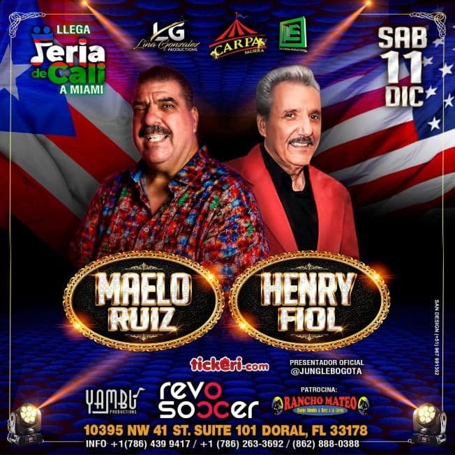 Event - HENRY FIOL, BOBBY VALENTÍN & MAELO RUIZ SUPER CONCIERTO 2021 MIAMI - MIAMI, Florida - December 11, 2021 | concert tickets