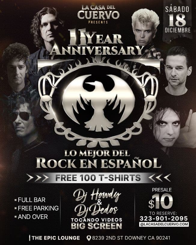 Event - 11 ANIVERSARIO DE LA CASA DEL CUERVO - Downey, California - December 18, 2021 | concert tickets