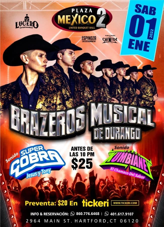 Event - Brazeros Musical en Hartford, CT - Hartford, Connecticut - January 1, 2022 | concert tickets