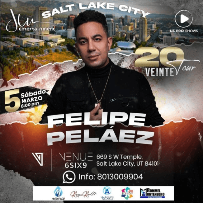 Event - FELIPE PELAEZ EN CONCIERTO - UTAH - Salt Lake City, Utah - 5 de marzo de 2022 | concert tickets