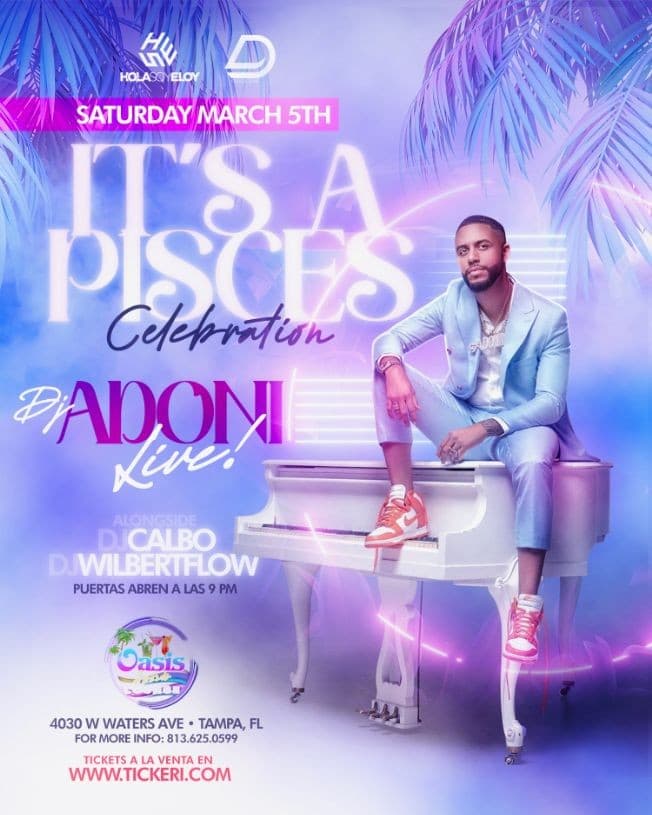 Event - DJ Adoni live in Tampa - Tampa, Florida - March 5, 2022 | concert tickets