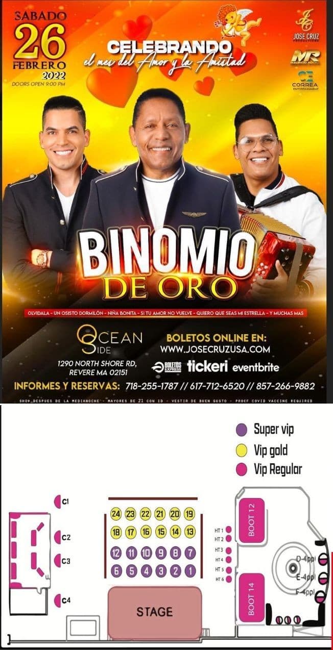 Event - BINOMIO DE ORO EN VIVO ! REVERE MA. - Revere, Massachusetts - February 26, 2022 | concert tickets