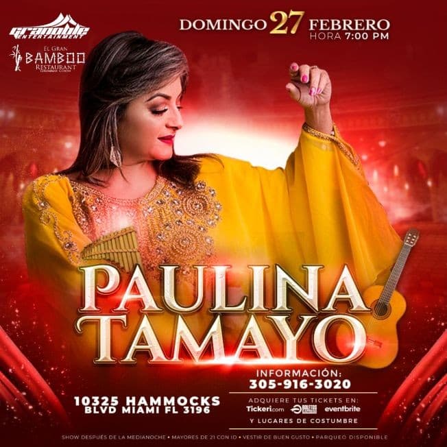 Event - Paulina Tamayo en Concierto ! Miami - Miami, Florida - February 27, 2022 | concert tickets