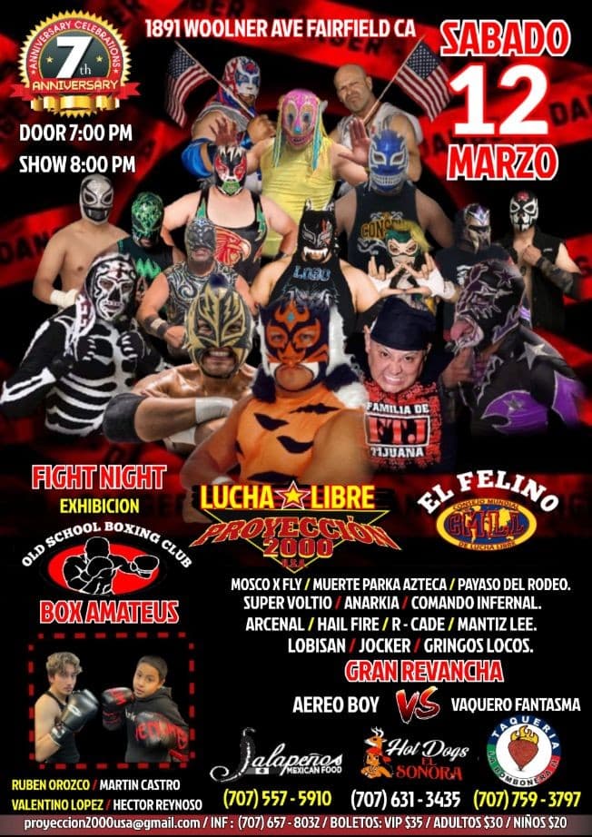 Event - Lucha libre mexicana en Vivo ! FAIRFIELD CA. - Fairfield, California - March 12, 2022 | concert tickets