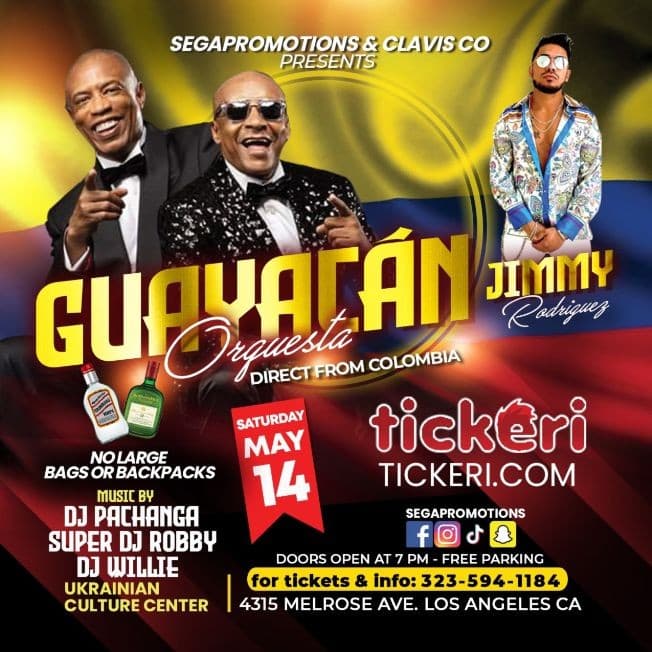 Event - ORQUESTA GUAYACAN EN VIVO !JUNTO A JIMMY RODRIGUEZ - LOS ANGELES CALIFORNIA - Los Angeles, California - May 14, 2022 | concert tickets