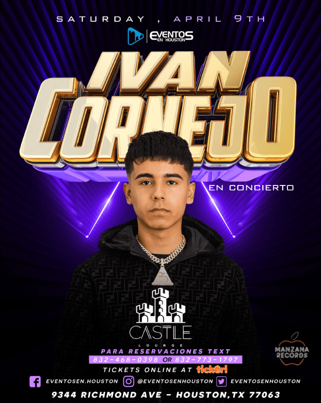 Event - Ivan Cornejo en Vivo ! HOUSTON TX. - Houston, Texas - April 9, 2022 | concert tickets