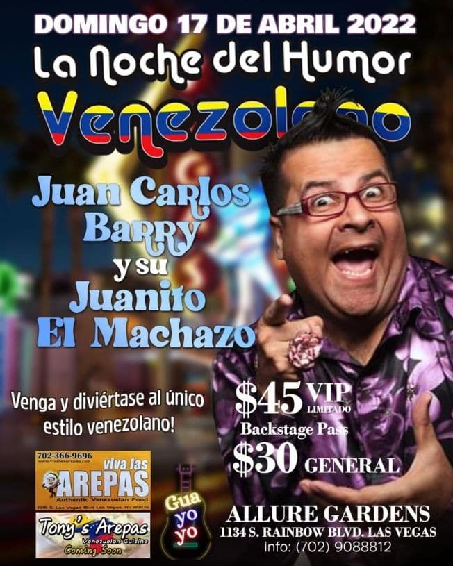 Event - LA NOCHE DEL HUMOR VENEZOLANO - Las Vegas, Nevada - April 17, 2022 | concert tickets