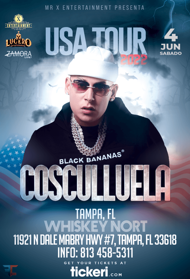 Event - COSCULLUELA EN   WISKEY NORTH TAMPA  USA TOUR 2022 | EVENTO CONFIRMADO 100% - Tampa, Florida - June 4, 2022 | concert tickets