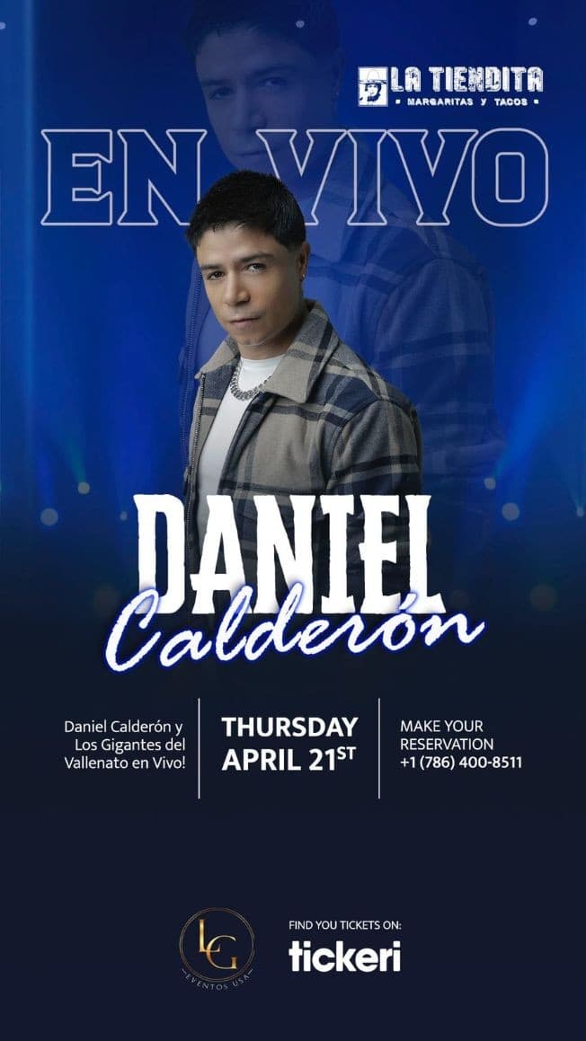 Event - Daniel Calderon y los Gigantes del Vallenato en Vivo ! MIAMI FLORIDA - Miami, Florida - April 21, 2022 | concert tickets