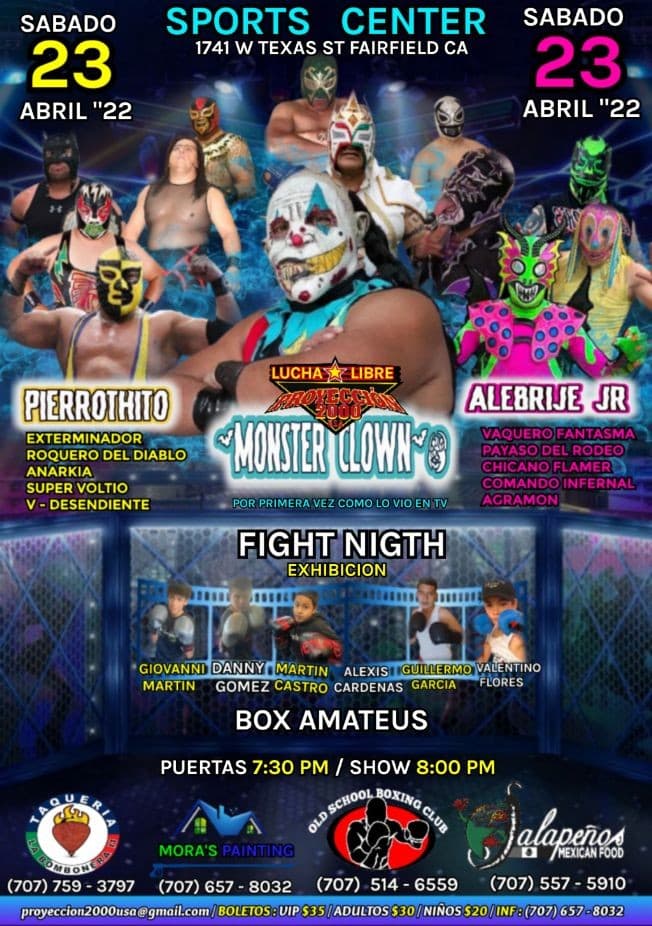 Event - Lucha libre mexicana - Fairfield, California - April 23, 2022 | concert tickets