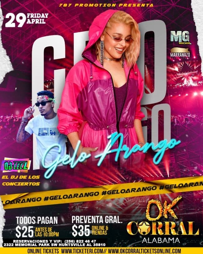 Event - Gelo Arango “La Reina del Flow” en Alabama - Huntsville, Alabama - April 29, 2022 | concert tickets