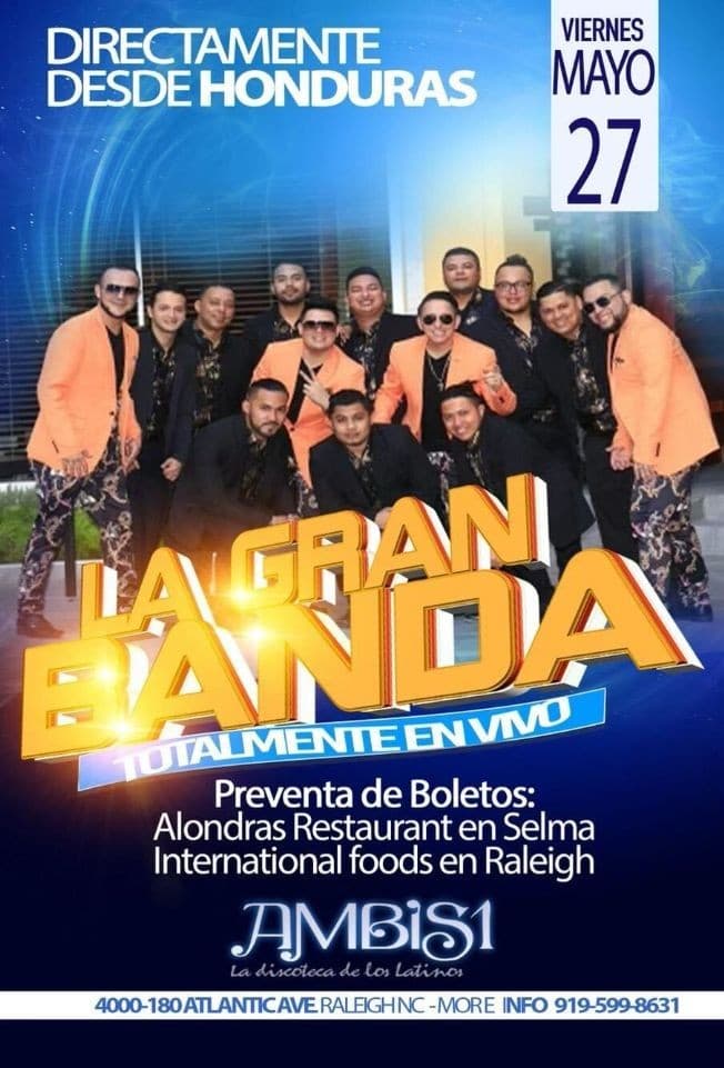 Event - LA GRAN BANDA DE HONDURAS EN VIVO ! RALEIGH NORTH CAROLINA - Raleigh, North Carolina - May 27, 2022 | concert tickets