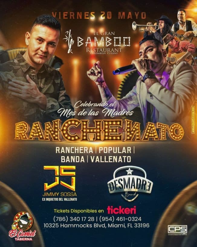 Event - Ranchenato En Kendall ( El Desmadre Band & JimmY Sossa ) - Miami, Florida - May 20, 2022 | concert tickets