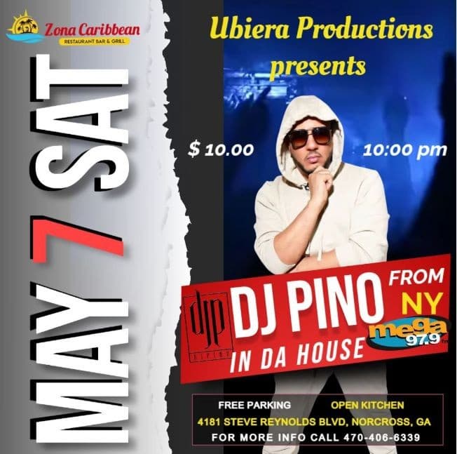 Event - Dj Pino from La Mega 97.9 New York. - Norcross, Georgia - May 7, 2022 | concert tickets