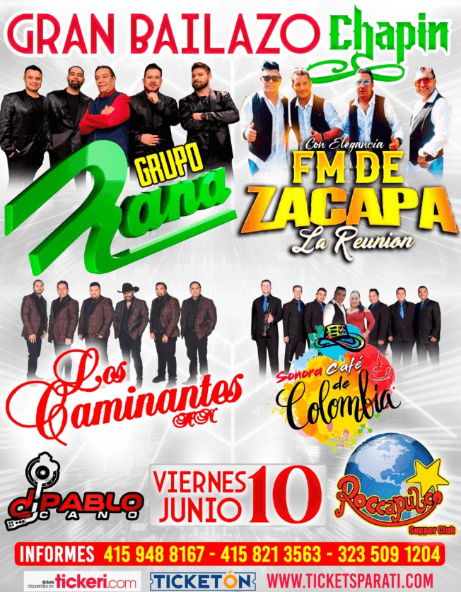 Event - GRUPO RANA, FM DE ZACAPA LA REUNION -LOS CAMINANTES HN , , SONORA CAFE DE COLOMBIA EN VIVO ! SAN FRANCISCO CALIFORNIA - San Francisco, California - June 10, 2022 | concert tickets