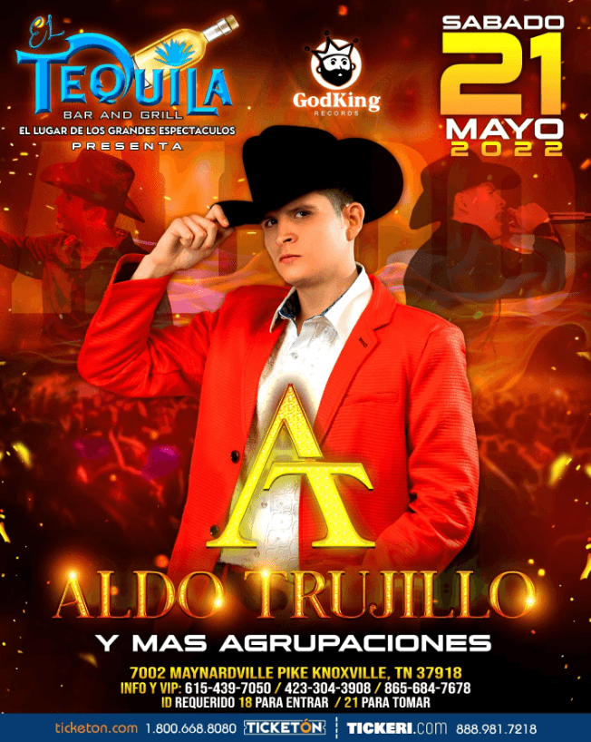 Event - ALDO TRUJILLO EN CONCIERTO ! KNOXVILLE TENNESSEE - Knoxville, Tennessee - May 21, 2022 | concert tickets