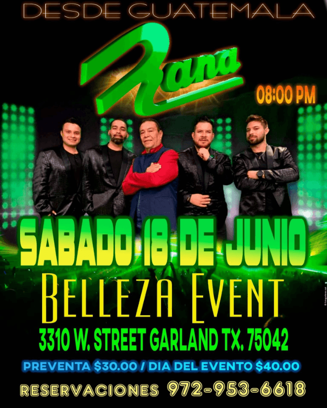 Event - GRUPO RANA EN CONCIERTO ! GARLAND TEXAS - Garland, Texas - June 18, 2022 | concert tickets