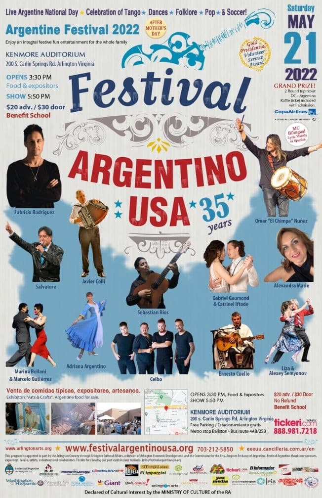 Event - 35TH FESTIVAL ARGENTINO - Arlington, Virginia - May 21, 2022 | concert tickets