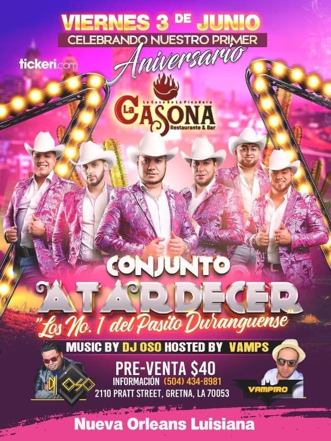 Event - CONJUNTO ATARDECER EN CONCIERTO ! GRETNA LOUISIANA - Gretna, Louisiana - June 3, 2022 | concert tickets