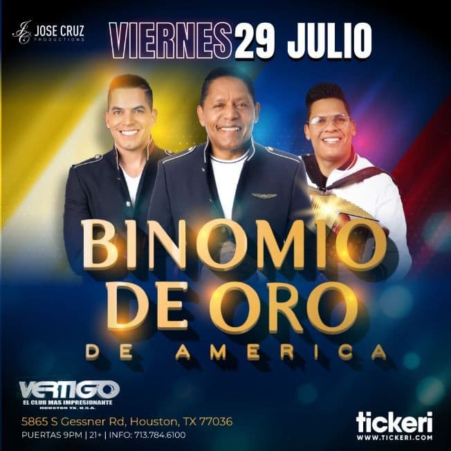 Event - BINOMIO DE ORO EN HOUSTON - Houston, Texas - July 29, 2022 | concert tickets