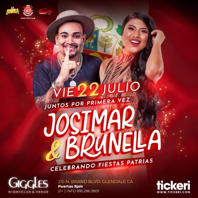 Event - JOSIMAR Y SU YAMBU Y BRUNELLA TORPOCO EN LOS ANGELES - Glendale, California - July 22, 2022 | concert tickets