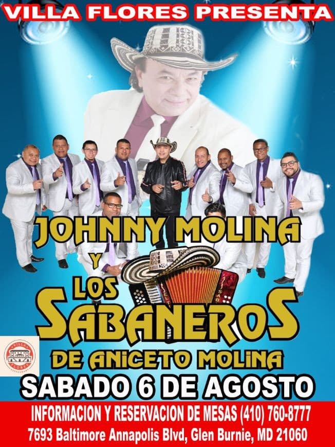 Event - LOS SABANEROS DE ANICETO MOLINA JOHNNY MOLINA - Glen Burnie, Maryland - August 6, 2022 | concert tickets