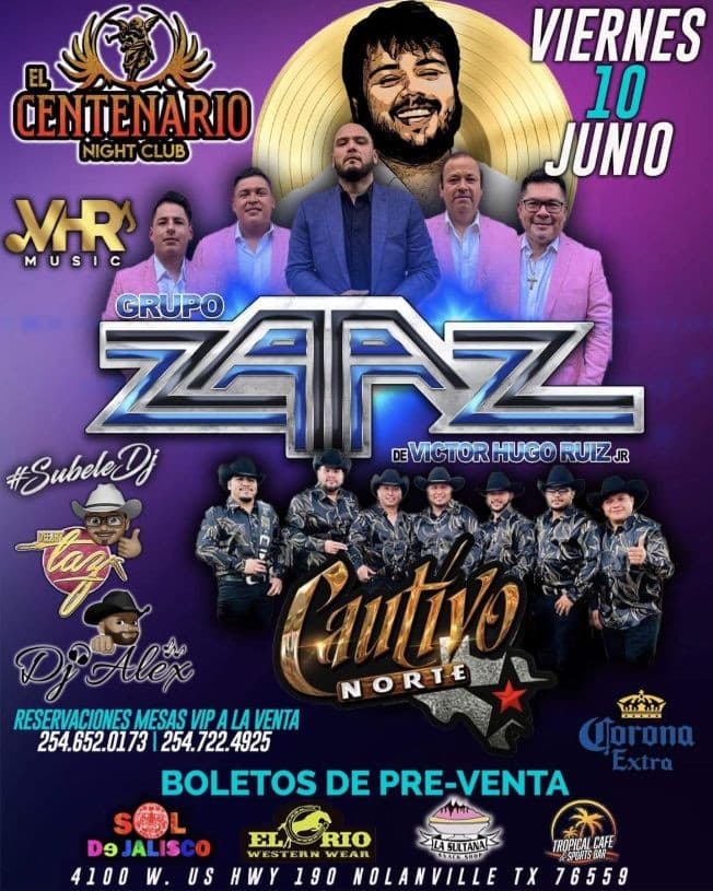 Event - Grupo Zaaz & Cautivo Norte @ El Centenario Night Club - Nolanville, Texas - June 10, 2022 | concert tickets