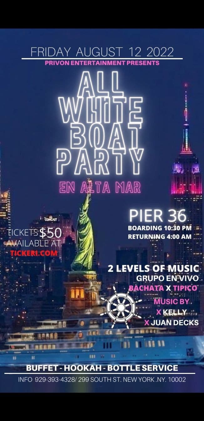 Event - ALL WHITE BOAT PARTY - New York, New York - August 12, 2022 | concert tickets