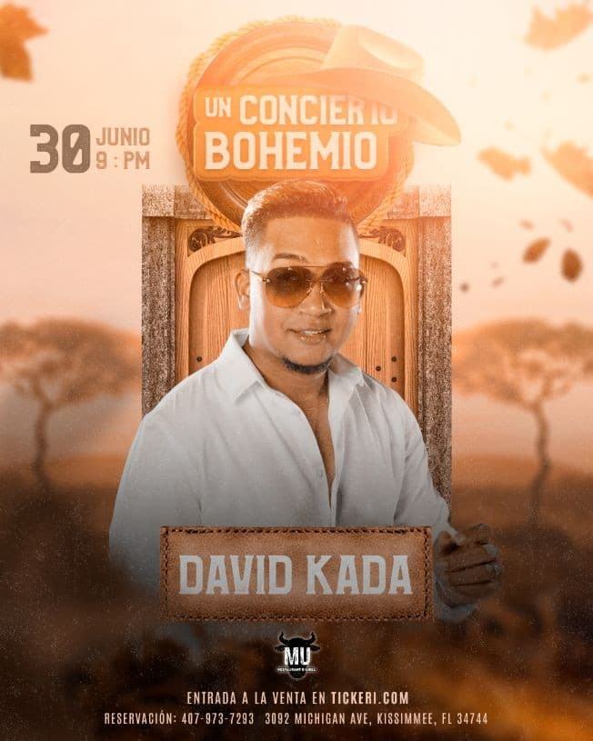 Event - David Kada (Un Concierto Bohemio) - Kissimmee, Florida - June 30, 2022 | concert tickets