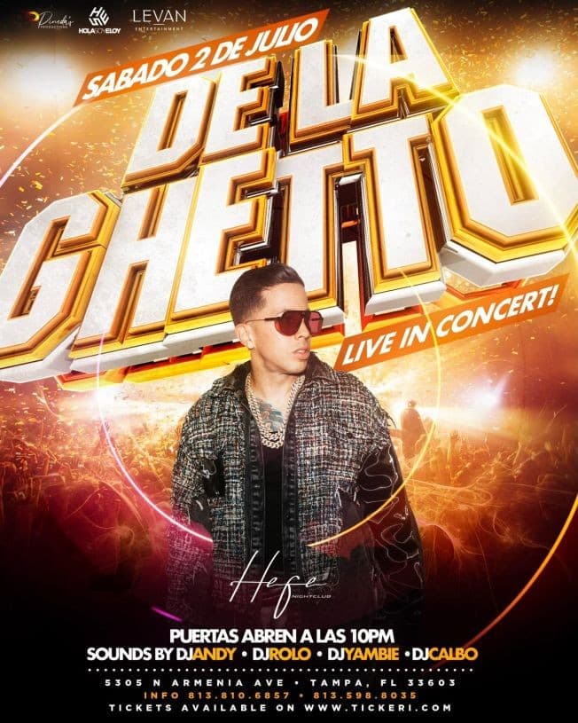 Event - DE LA GHETTO EN TAMPA!! - Tampa, Florida - July 2, 2022 | concert tickets