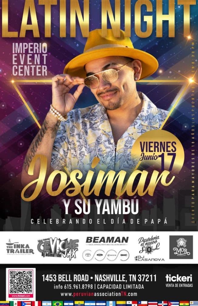 Event - JOSIMAR Y SU YAMBU EN CONCIERTO ! NASHVILLE TENNESSEE - Nashville, Tennessee - June 17, 2022 | concert tickets