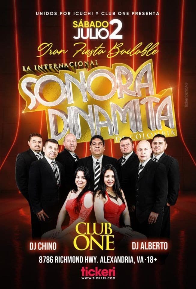 Event - LA INTERNACIONAL SONORA DINAMITA EN CONCIERTO ! ALEXANDRIA VIRGINIA - Alexandria, Virginia - July 2, 2022 | concert tickets