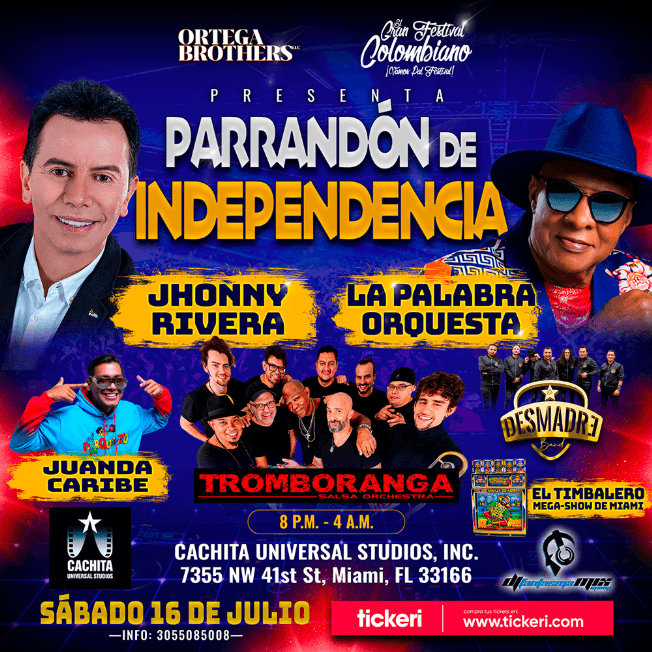 Event - JHONNY RIVERA , LA PALABRA ORQUESTA , JUANDA CARIBE , TROMBORANGA SALSA ORCHESTRA EN VIVO ! MIAMI FLORIDA **CANCELLED - Miami, Florida - July 16, 2022 | concert tickets