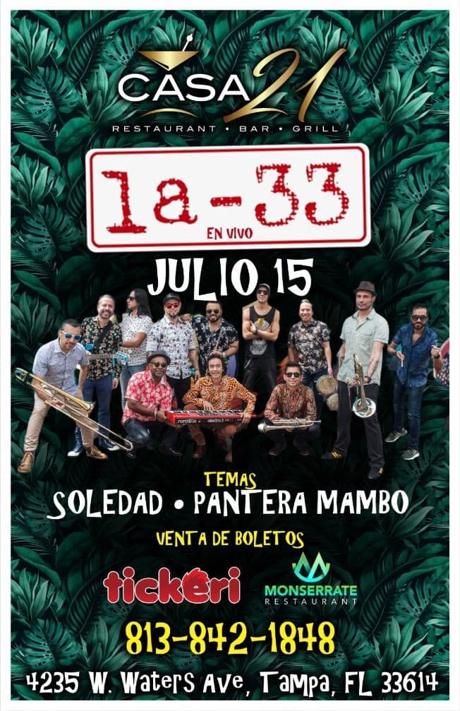 Event - LA - 33 EN CONCIERTO ! TAMPA FLORIDA - Tampa, Florida - July 15, 2022 | concert tickets