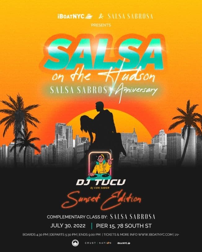 Event - SALSA ON THE HUDSON | SALSA SABROSA Anniversary SUNSET Cruise NYC - New York, New York - July 30, 2022 | concert tickets