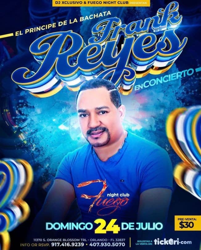 Event - Frank Reyes - Orlando, Florida - 24 de julio de 2022 | concert tickets